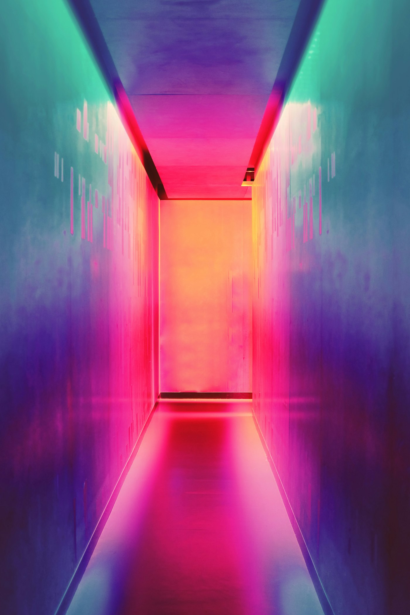 Cinematic architectural long exposure — light tracing through a quiet corridor